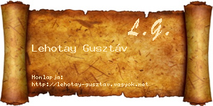 Lehotay Gusztáv névjegykártya