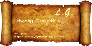 Lehotay Gusztáv névjegykártya